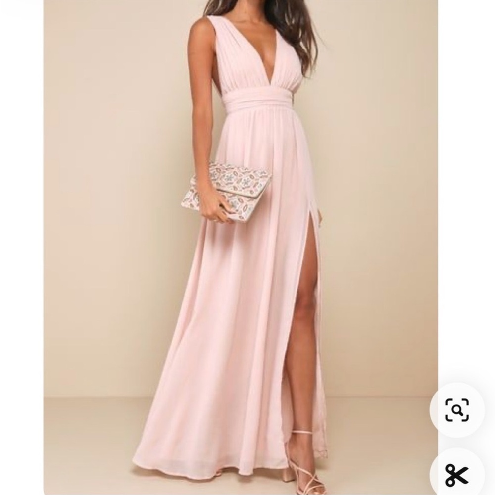 Lulu’s Blush Pink Maxi Dress with Slit